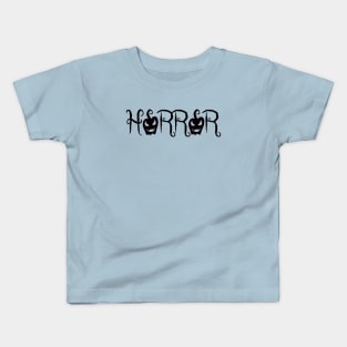 HORROR PUMPKIN BLACK Kids T-Shirt